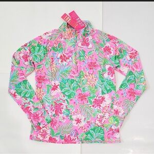 Lilly Pulitzer Pink and Green Floral Top
